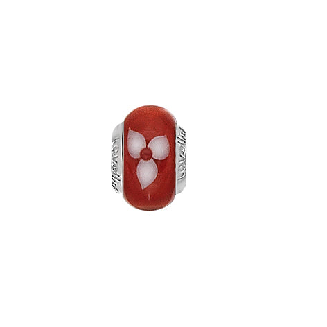 Lovelinks Orange Clematis Murano glass charm bead 11821037-99