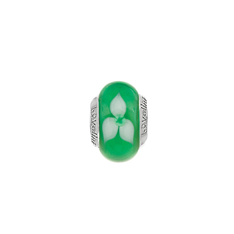 Lovelinks Grass Green Clematis Murano glass charm bead 11821125-99
