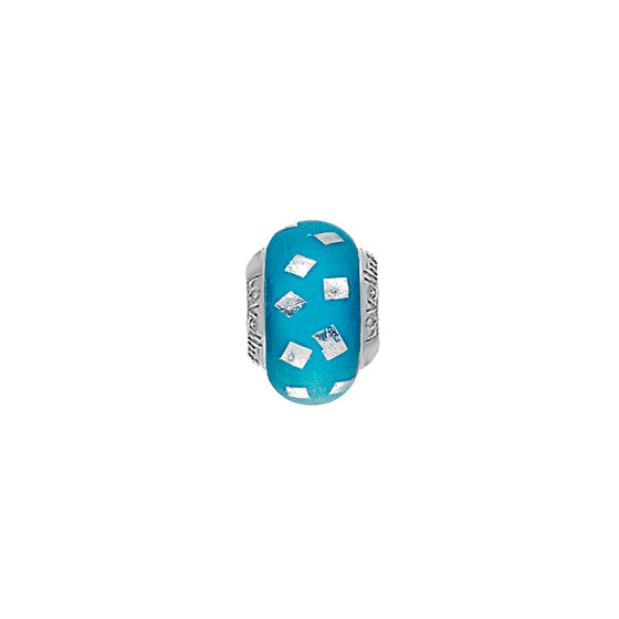 Lovelinks Silver Dust Aqua Murano glass charm bead 11821545-99