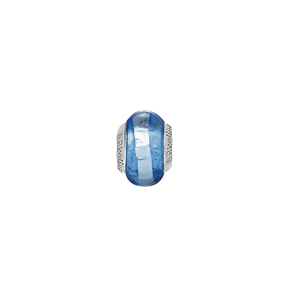 Lovelinks Silver Stripe Sky Murano glass charm bead 1182477-99