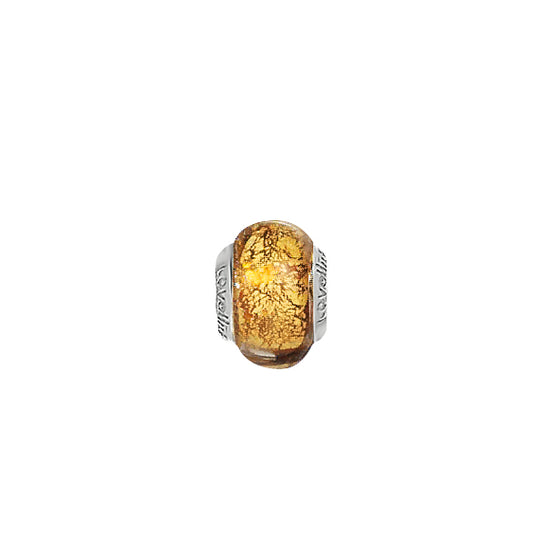 Lovelinks Honey Marble Amber Murano glass charm bead 1182599-99