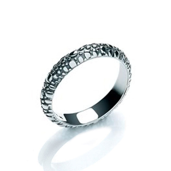 snake or animal print textured silver ring by Daisy