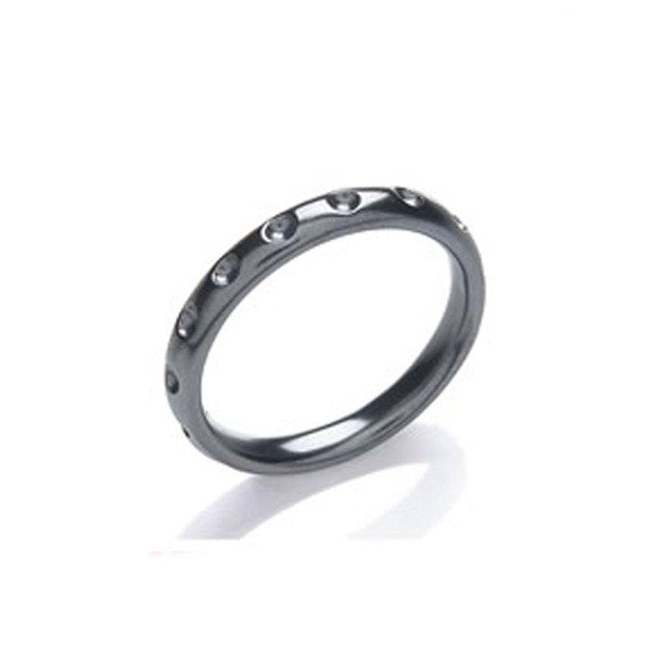 The Old Bailly - black rhodium stacking ring by Daisy, London