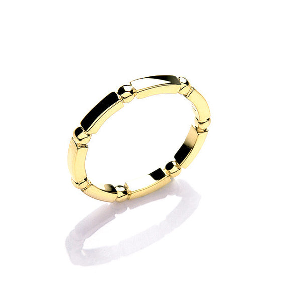 Gold plated ball and bar ring by Daisy, London