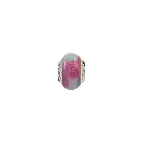 11821023-99 Lovelinks Pink Rose Garden Murano Glass Bead
