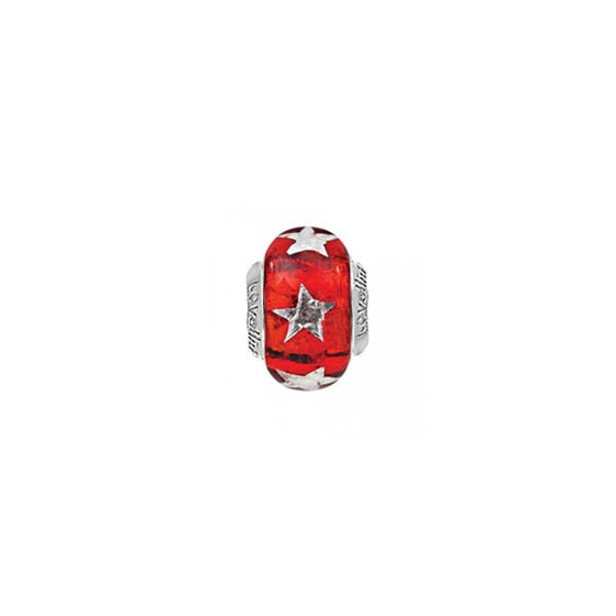 11821287-99 mars red silver star murano glass bead by Lovelinks
