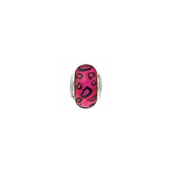 11821322-99 Lovelinks pink leopard murano glass bead