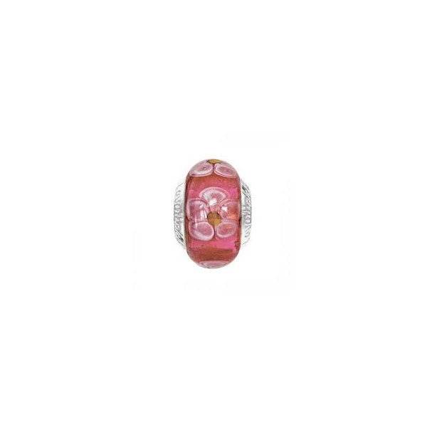 11821455-99 Pink Pansy lovelinks murano glass bead