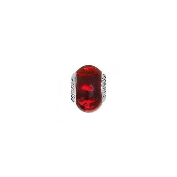 1182843-68 Lovelinks Silver Mars vibrant Red Murano Glass Bead