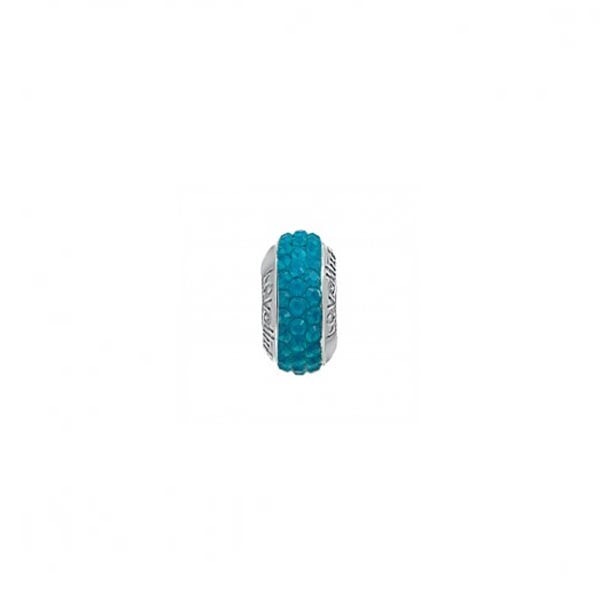 Lovelinks Carribean Blue Swarovski Crystal charm bead