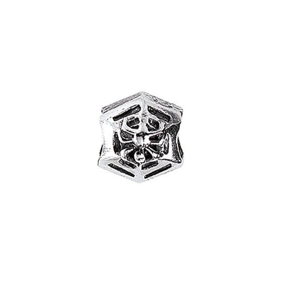 sterling silver spiders web charm bead with 5.7mm hole