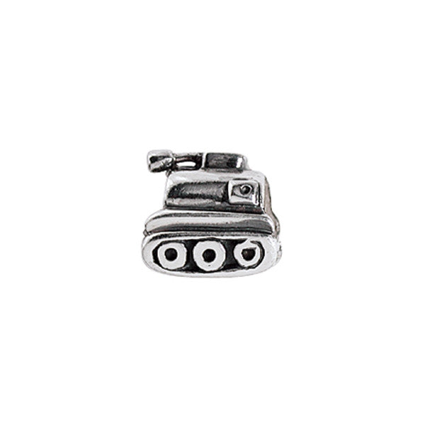 1186023 Miniature tank charm in silver