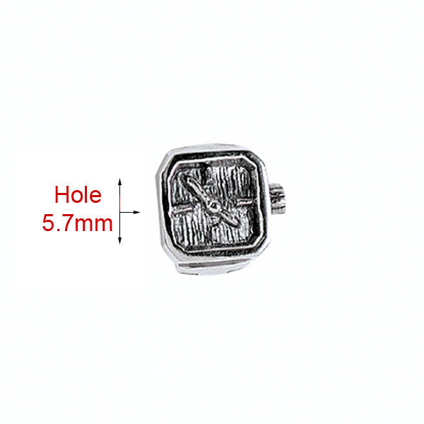 Fun and quirky jewellery - watch charm bead in silver