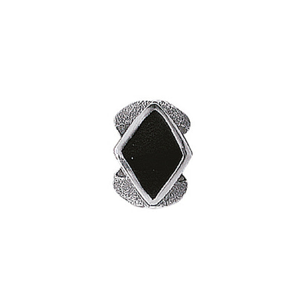 Black enamel and silver diamond card symbol charm trinket