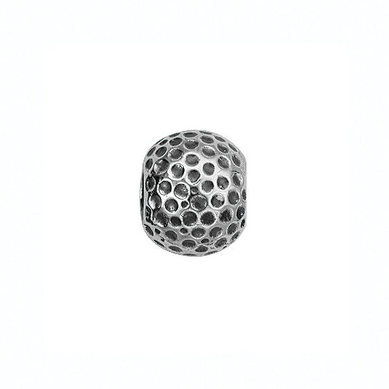 Solid sterling silver golf ball bead charm by Blog