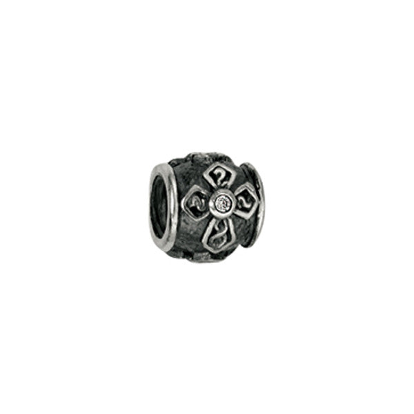 1186102-75 solid silver medieval cross design charm