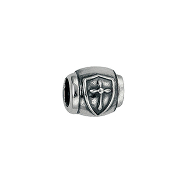 1186105 knight's shield detail sterling silver bead