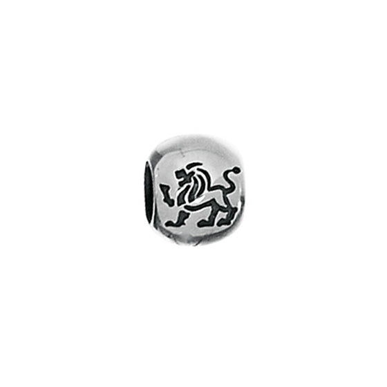 Silver bead with stylish engraved Lion design