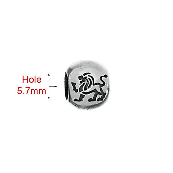 1186128 Lion charm bead in solid silver