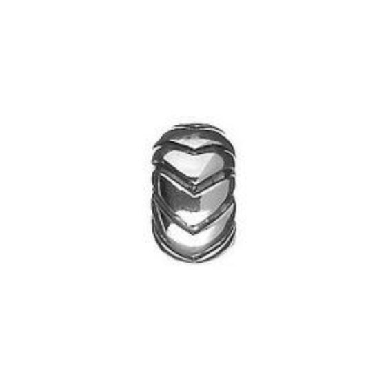1186142 V-Stripe chevron patterned charm bead in silver