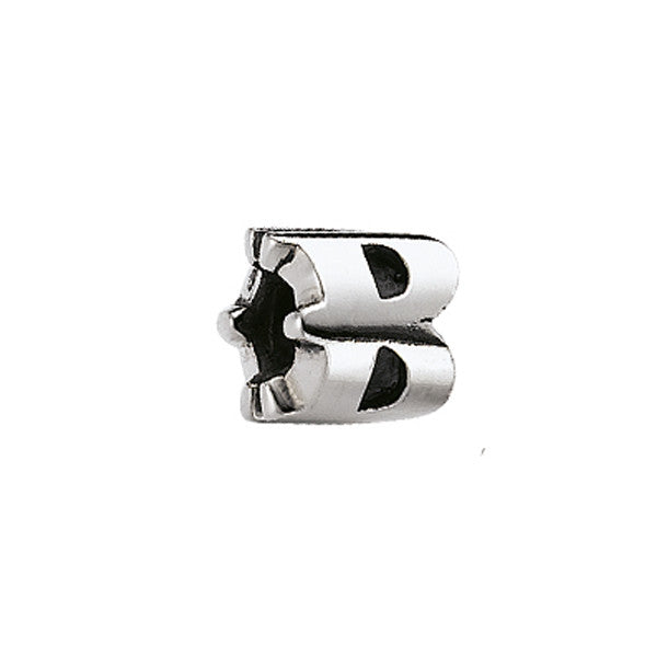 Solid silver letter B alphabet charm bead by Blog