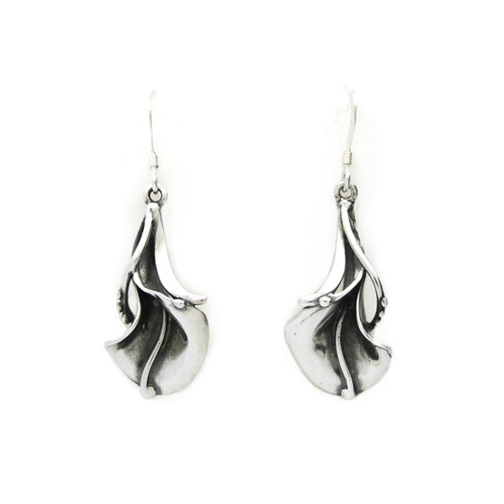 Art Nouveau inspired 925 sterling silver dangling earrings