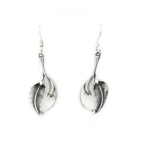 Elegant and graceful sterling silver Art Nouveau earrings