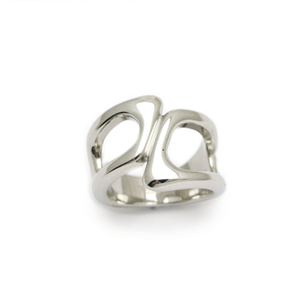Calvin Klein funky steel cut out ring