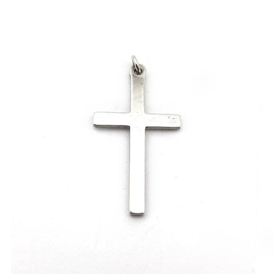 Plain simple silver cross pendant