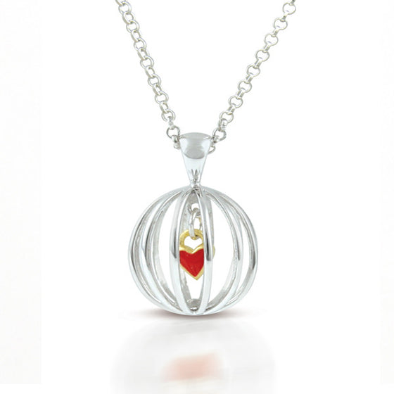 Set your heart free - spherical heart pendant in silver