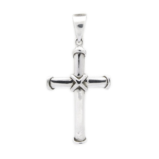 large bound sterling silver gothic cross