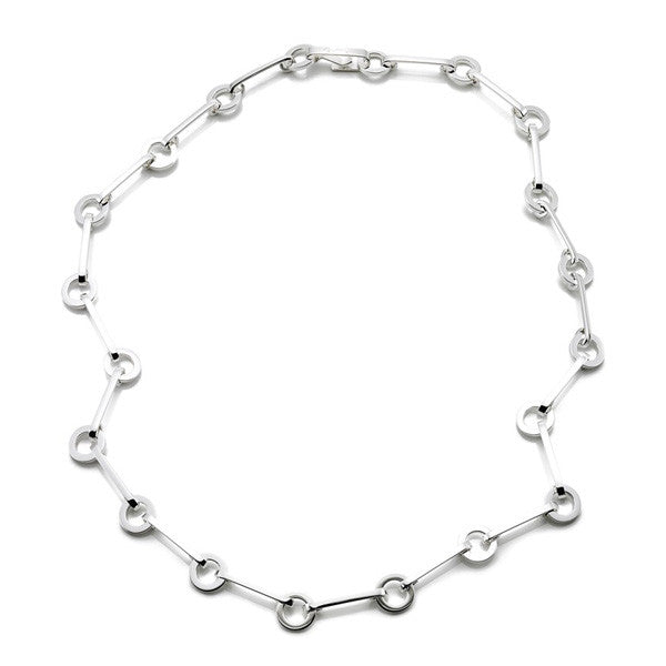 bar and circle link chain necklace by Efva Attling - 0124