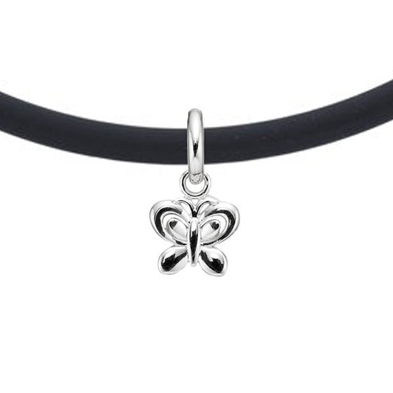 4008818 silver story butterfly on leather necklace