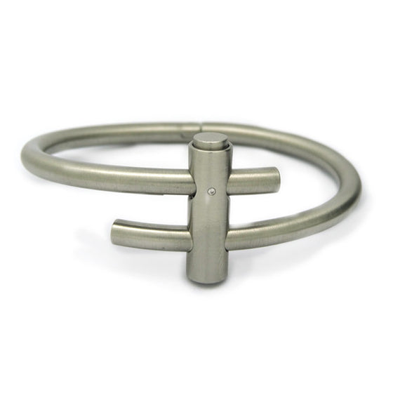 stainless steel diamond hinged bangle by Xen