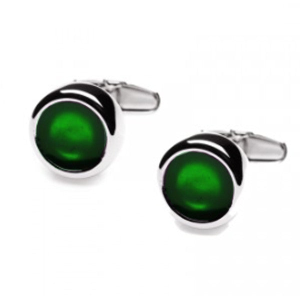 STUNNING COLOURFUL CUFFLINKS IN FOREST GREEN