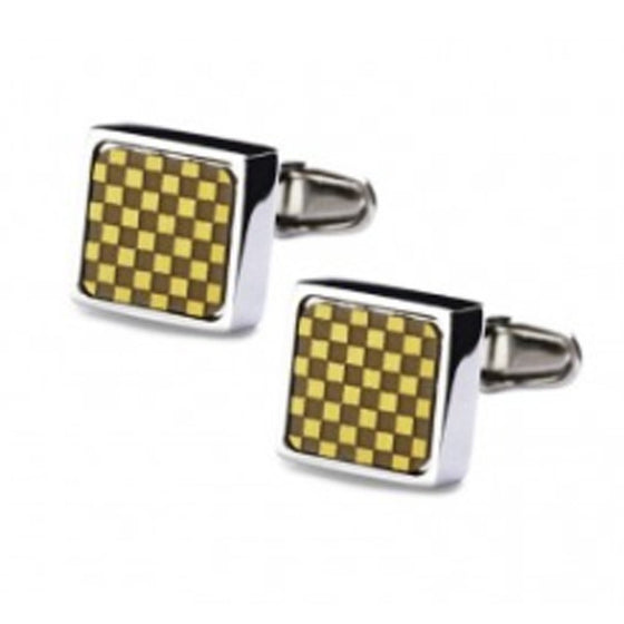 Aero Mindy Square Checker cufflinks in sage colour