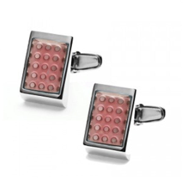 pink perfection! spotted cufflinks by Denison Boston