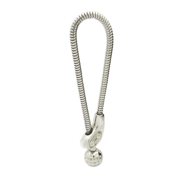 Slinky chain solid sterling silver key ring; perfect golfers gift