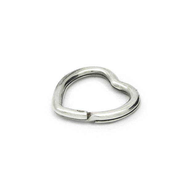 Heart shaped solid silver split ring key-ring from Jewelled Raven