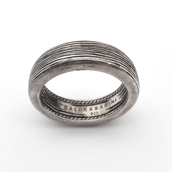 Organic lined band ring by Baldessarini