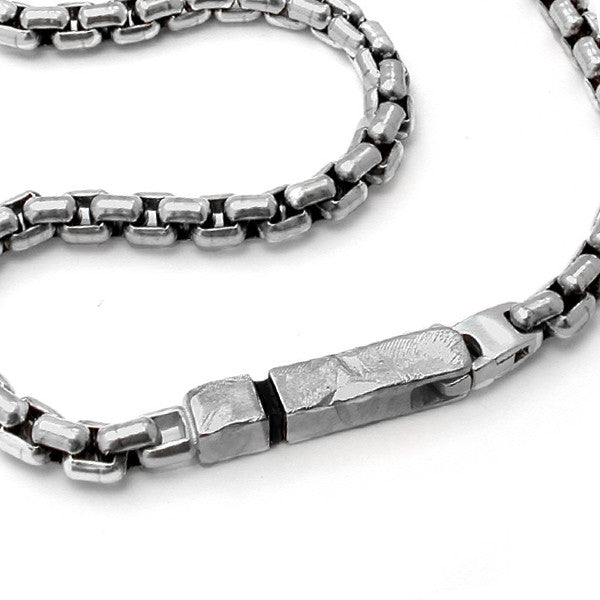 Chunky sterling silver chain bracelet with rugged feature catch
