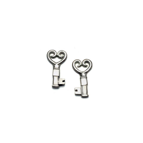 solid silver heart keystud earrings by Annika Rutlin