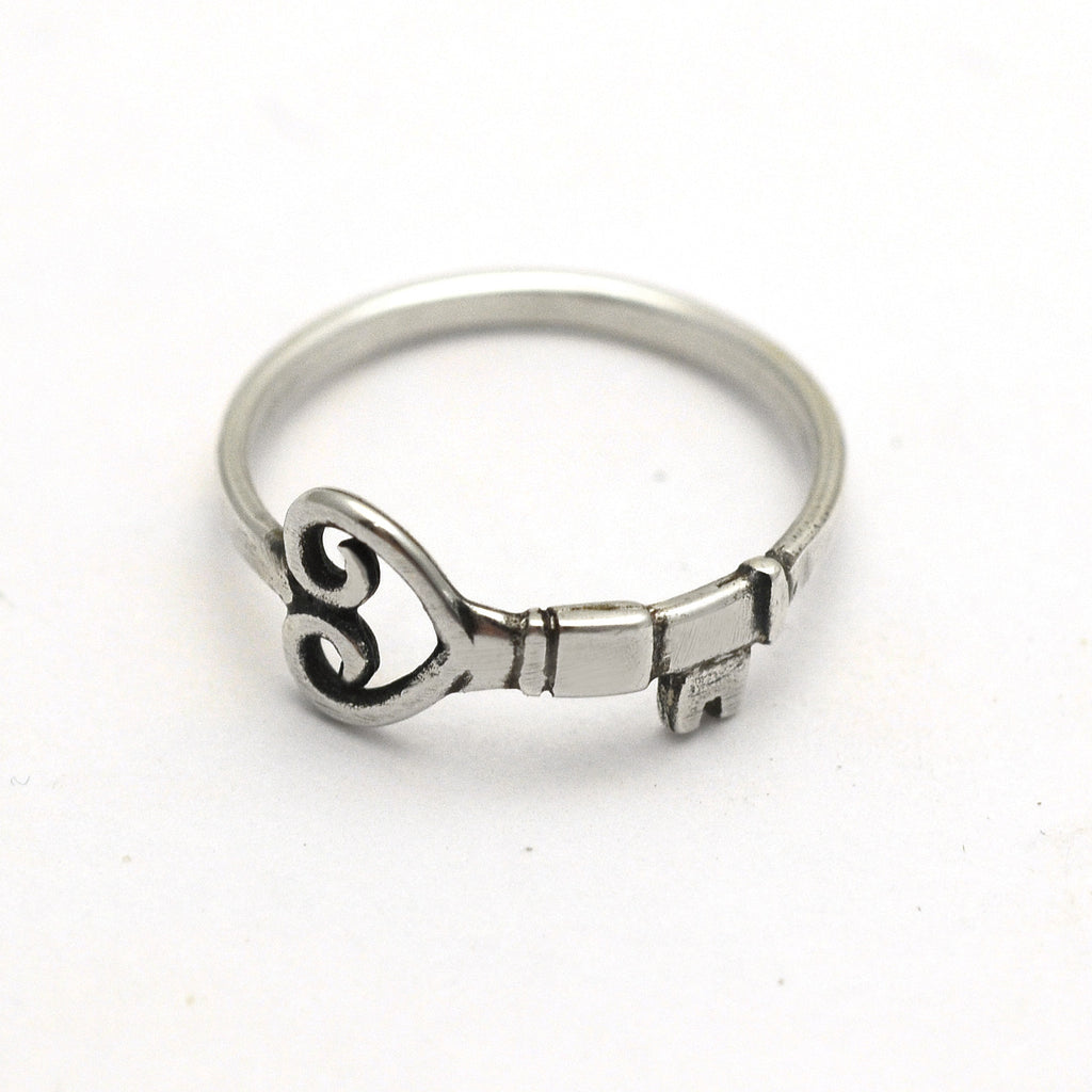 delicate romantic sterling silver heart key ring by Annika Rutlin