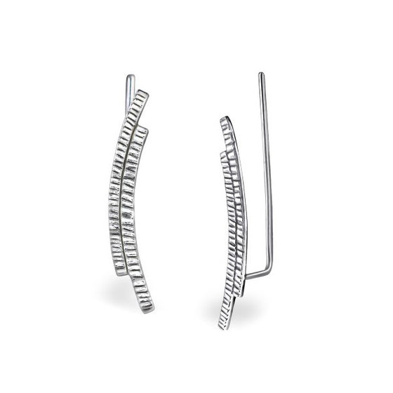 solid silver 23mm textured curved ear cuff popular