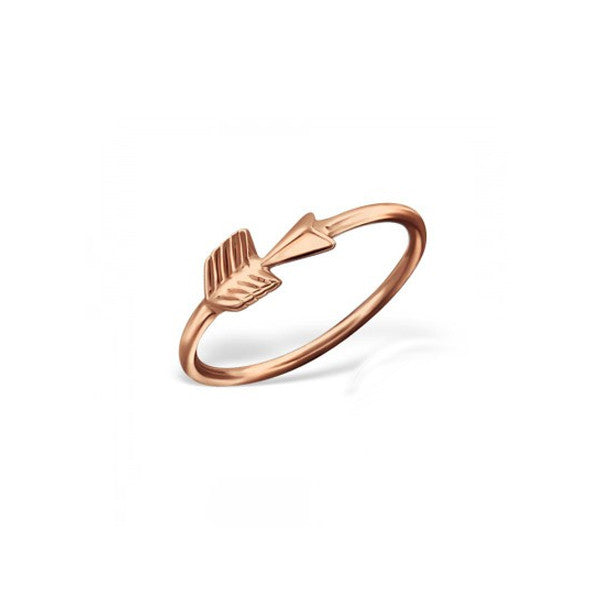 red gold plated sterling silver wrapped arrow midi ring