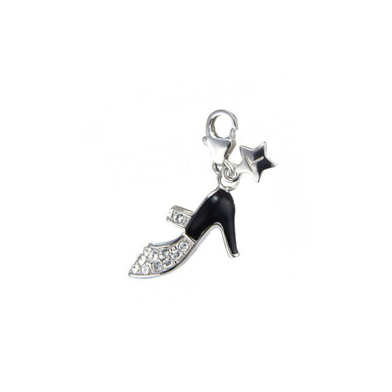 SCH159 sparkling crystal black shoe charm