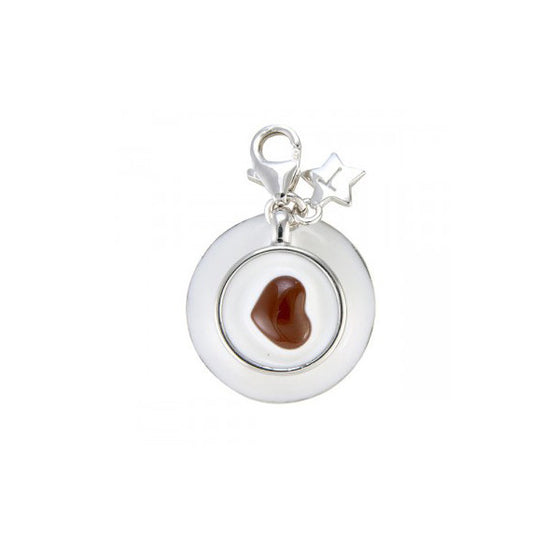 SCH63 Coffee cup charm in silver and enamel by Tingle