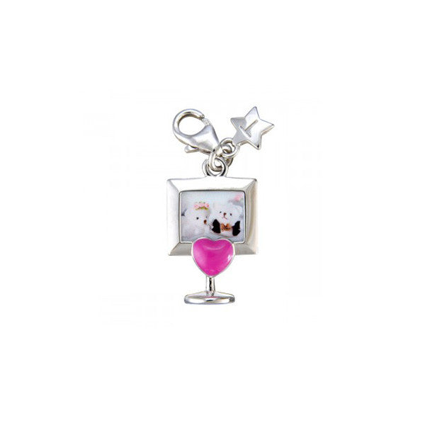 SCH82 picture frame charm with pink heart