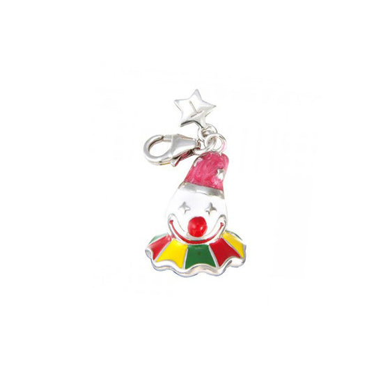 SCH96 Clown clip on charm with colourful enamel detail