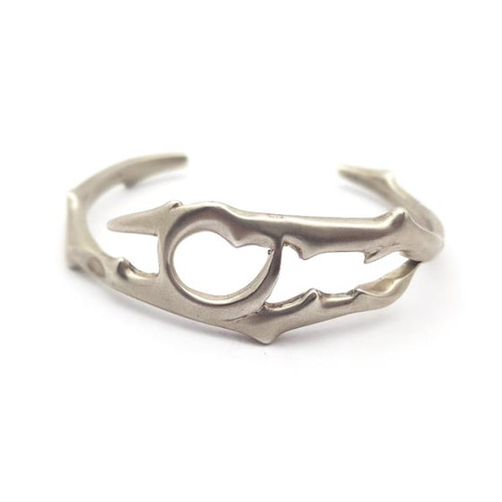 Thorn cuff bangle in solid silver